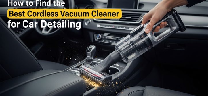 cordless vacuum cleaner for car interior detailing seats and floor mats