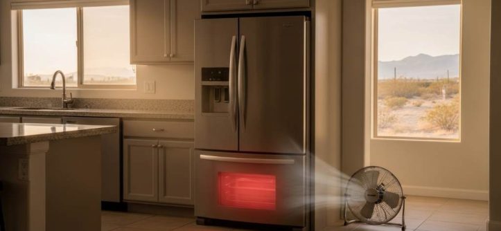 Refrigeration unit overheating inside a Las Vegas home kitchen