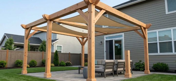 Backyard shade structure damaged by Phoenix desert heat
