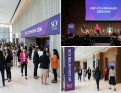 Women leaders networking and attending sessions at WE Convention 2026 in Dubai's SO/ Uptown venue