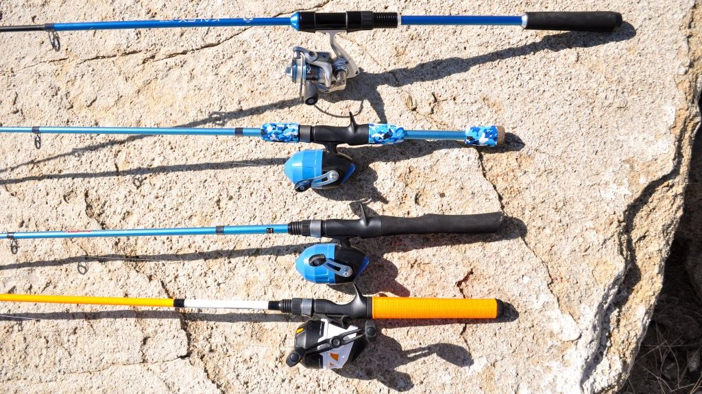 Family fishing trip with kids using safe and easy fishing gear