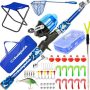 Kids fishing combo with rod, reel, and tackle ready for first fishing trip