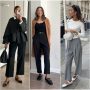 Stylish women's flats paired with a business casual office outfit.