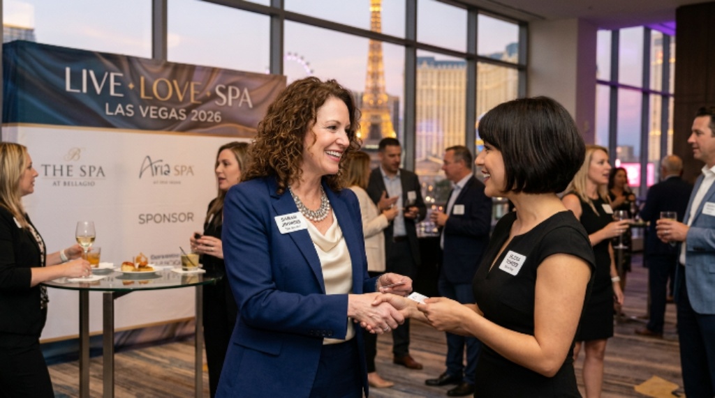 Spa director networking at Live Love Spa Las Vegas 2026 luxury resort venue
