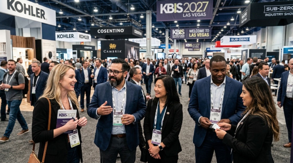 Kitchen and bath industry professionals networking at KBIS 2027 in Las Vegas